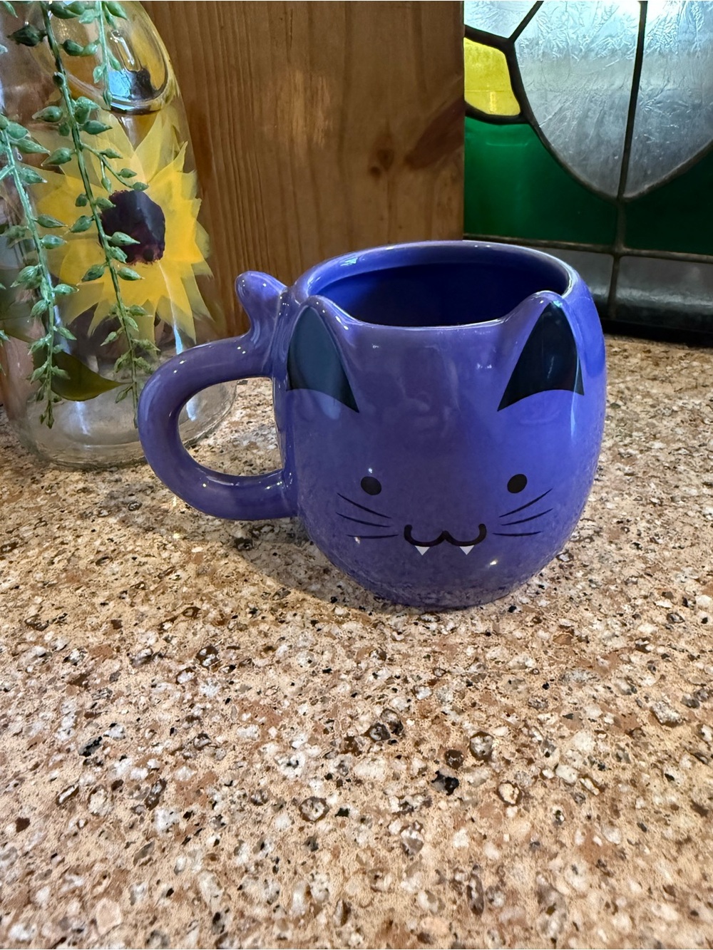 Purple Halloween Vampire Cat Face Coffee Mug | Horizon Group USA | Spooky Coffe